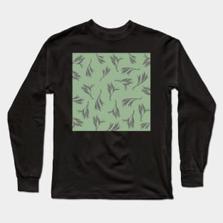 Harakeke Flax seed pods (light green and dark grey) Long Sleeve T-Shirt